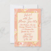 Perzik Roze Gouden Ballerina Jurk Bloemengeur Kaart (Achterkant)