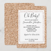 Perzik Roze Gouden Blush Glitter Glans Kaart (Voorkant / Achterkant)