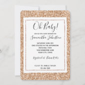 Perzik Roze Gouden Blush Glitter Glans Kaart (Voorkant)