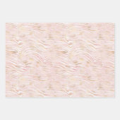 Perzik Roze Gouden Zebra Print Inpakpapier Vel (Voorkant 3)