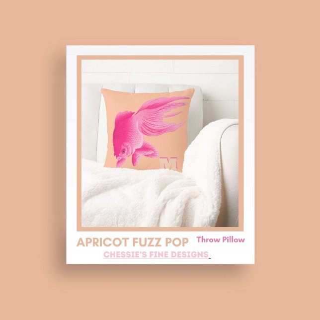 Perzik roze goudvis grote moderne Pop Sierkussen (Creator heeft geüpload)