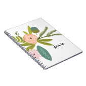 Perzik Roze Groen Bloemen en Fauna Notitieboek (Rechterzijde)