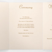 Perzik Roze Huwelijksprogramma's Drieluik Programma (Binnenkant midden)