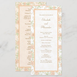 Perzik Roze Huwelijksprogramma's Menu
