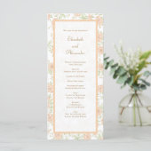 Perzik Roze Huwelijksprogramma's Menu (Staand voorkant)
