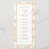 Perzik Roze Huwelijksprogramma's Menu (Voorkant)