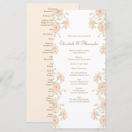 Perzik Roze Huwelijksprogramma's Menu