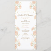Perzik Roze Huwelijksprogramma's Menu (Voorkant)