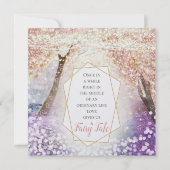 Perzik Roze Koraal Paars en Blauwe Sprookjeshuweli Kaart (Achterkant)