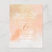 Perzik roze koraal waterverf ombre save the date aankondigingskaart (Voorkant)