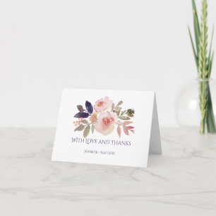 Perzik Roze Lavendel Paars Wilde Bloemen Dank Je Bedankkaart