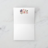 Perzik Roze Lavendel Paarse Wilde Bloemen Dank Je Bedankkaart (Binnen)