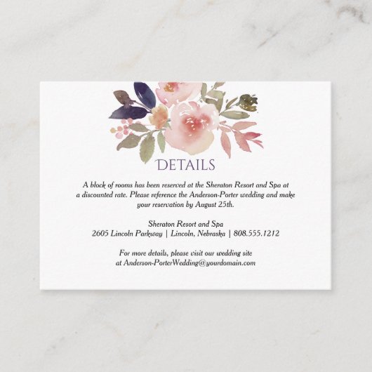 Perzik Roze Lavendel Wildflowers Enclosure Kaarten (Voorkant)