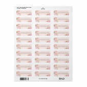 Perzik Roze Lente Roos Adreslabels Etiket (Full Sheet)