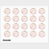 Perzik Roze Lente Roos Bruiloft Sticker (Vel)