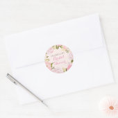 Perzik Roze Lente Roos Bruiloft Sticker (Envelop)