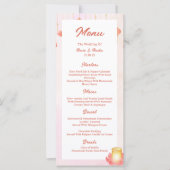Perzik Roze Lotus Lantaarns India Menu Bruiloft (Voorkant)