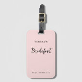 Perzik Roze Moderne Bachelorette-ontwerp Bagagelabel (Voorkant (verticaal))
