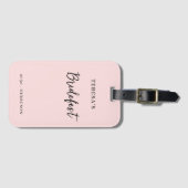 Perzik Roze Moderne Bachelorette-ontwerp Bagagelabel (Voorkant (horizontaal))