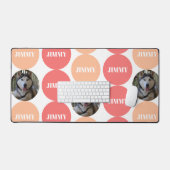 Perzik roze moderne hond foto bureaumat (Keyboard & Muis)