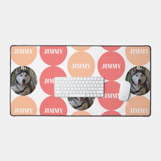 Perzik roze moderne hond foto bureaumat (Keyboard & Muis)