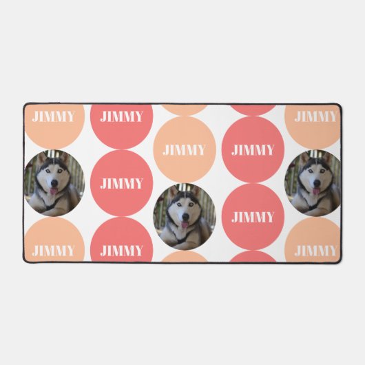 Perzik roze moderne hond foto bureaumat (Voorkant)