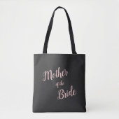 Perzik Roze Moderne Script Moeder van de Bruid Tote Bag (Voorkant)