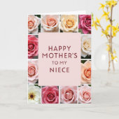 Perzik Roze Moeders Wens Kaart (Gele Bloem)