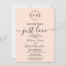 Perzik Roze Monogram Calligrafie Foto Bruiloft