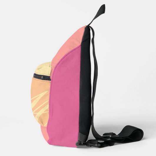 Perzik Roze Naam Monogram Cut Naai Sling Bag (Rechts)