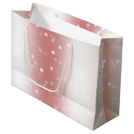 Perzik Roze Ombre Goud Kerstmis Groot Cadeauzakje (Voorkant Gekanteld)