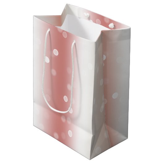 Perzik Roze Ombre Goud Kerstmis Medium Cadeauzakje (Voorkant Gekanteld)