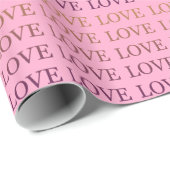 Perzik Roze Ombre Liefde Bruiloftsfeest Cadeaupapier (Rol Hoek)