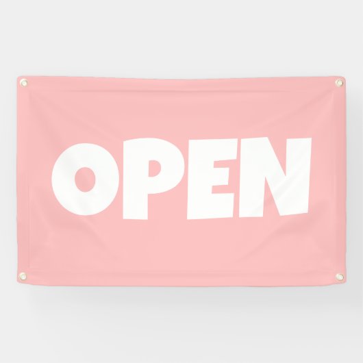 Perzik Roze OPEN Banner (Horizontaal)