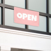 Perzik Roze OPEN Banner (Buitenkant Gebouw)