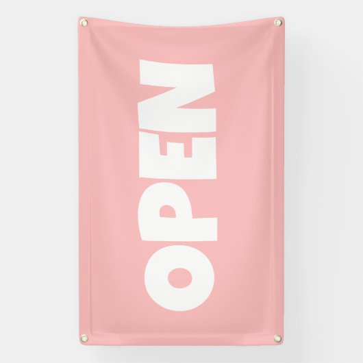 Perzik Roze OPEN Banner (Verticaal)