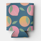 Perzik Roze Oranje Fruit Patroon Navy Blikjeskoeler (Voorkant)