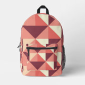 Perzik Roze Paarse Driehoek geometrisch Bedrukte Rugzak (Voorkant)