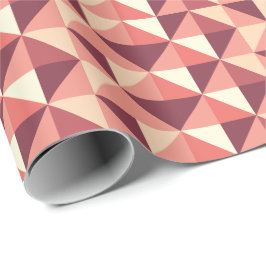 Perzik Roze Paarse Driehoek geometrisch Cadeaupapier