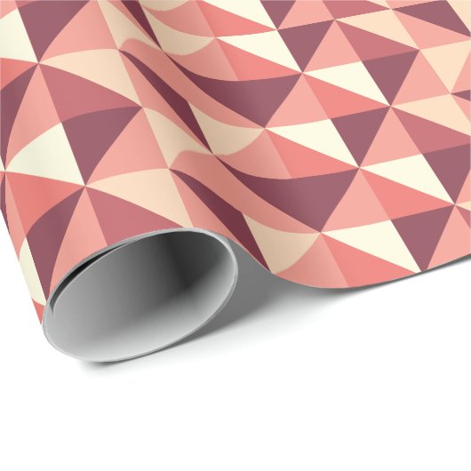Perzik Roze Paarse Driehoek geometrisch Cadeaupapier (Rol Hoek)