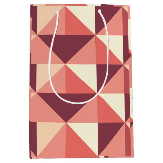 Perzik Roze Paarse Driehoek geometrisch Medium Cadeauzakje (Voorkant)