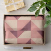 Perzik roze Paarse driehoek geometrisch patroon Tissuepapier (Geschenk)