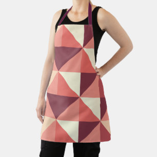 Perzik Roze Paarse Driehoek geometrisch Schort