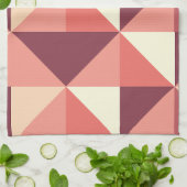 Perzik Roze Paarse Driehoek geometrisch Theedoek (Gevouwen)