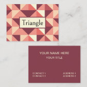 Perzik Roze Paarse Driehoek geometrisch Visitekaartje (Voorkant / Achterkant)