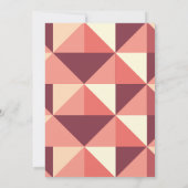 Perzik Roze Paarse Driehoek Geometrische Bruiloft Kaart (Achterkant)
