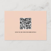 Perzik roze papaver bloemen QR bruiloft details Informatiekaartje (Achterkant)
