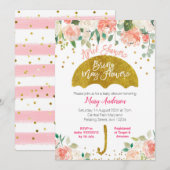 Perzik roze paraplu april douches brengen mei bloe kaart (Voorkant / Achterkant)