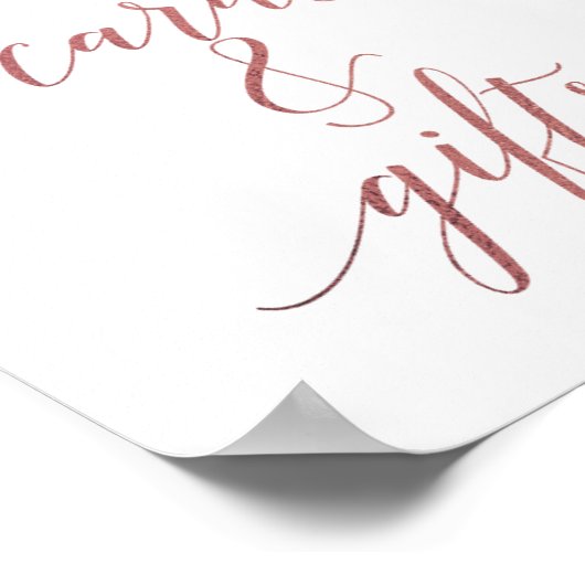 Perzik & Roze Pioen Roze Gouden Kaarten en Cadeaus Poster (Hoek)