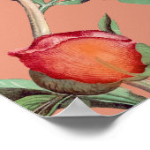 Perzik Roze Pioenen Bloemen Bruiloft Zitkaarten Poster (Hoek)